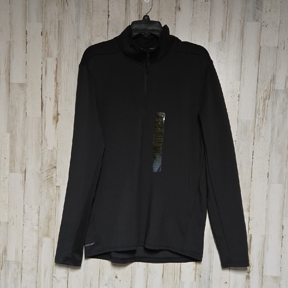 Men's Layer 8 Black Circular Knit Quarter-Zip